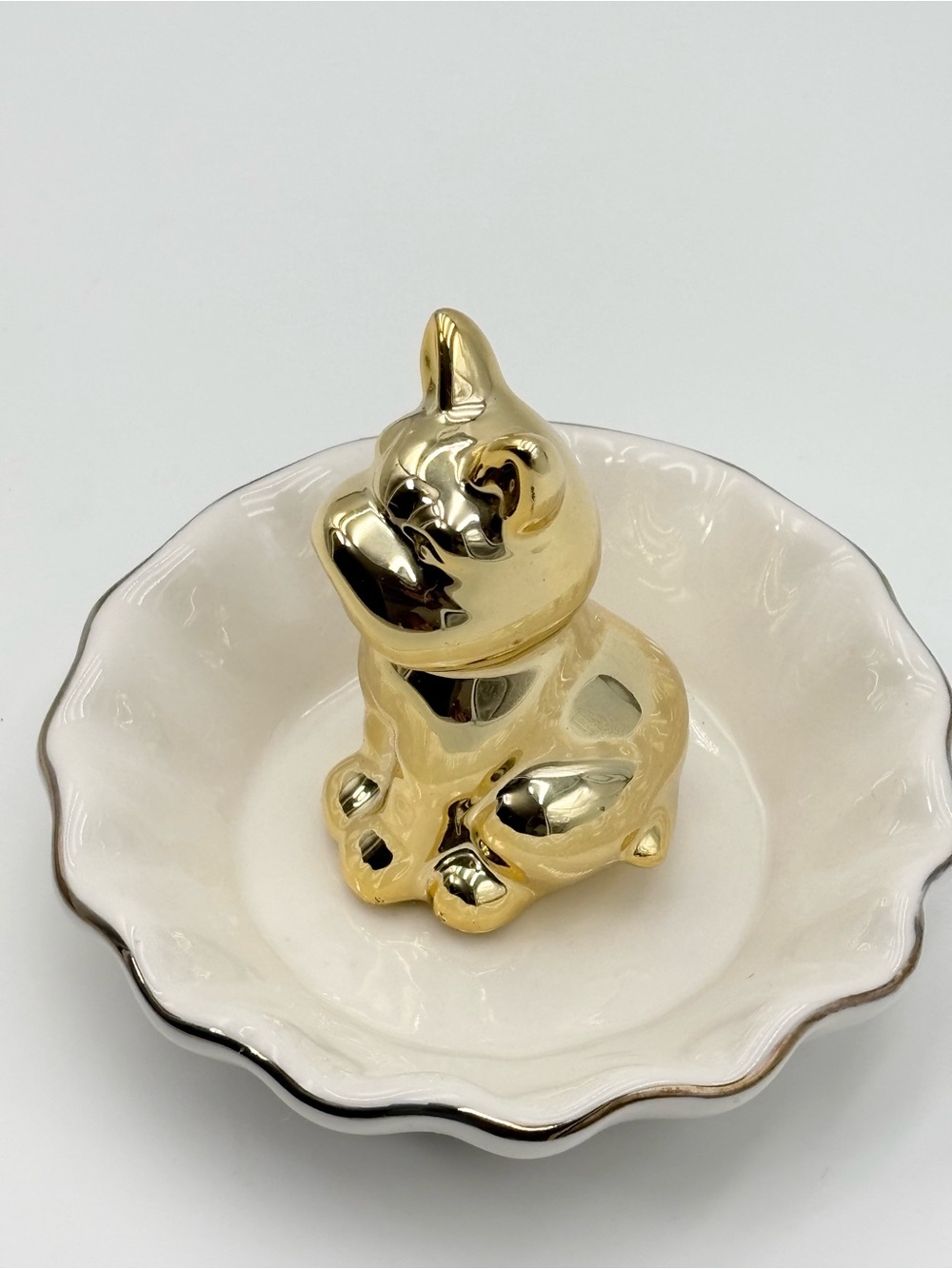 Lependor Dog Ceramic Jewelry Tray Ring Holder Trinket Dish Necklace‎ Earring - Picture 7 of 8